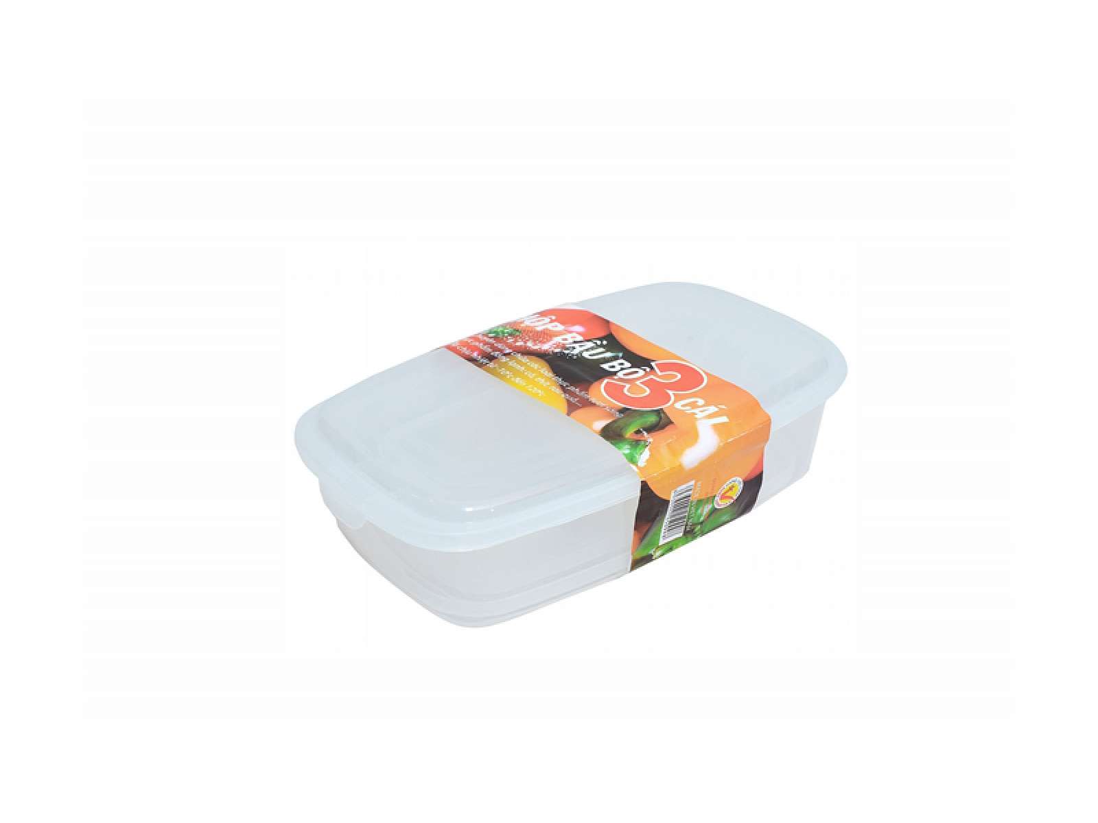 Opaque rounded rectangular container - Set of 3 sizes