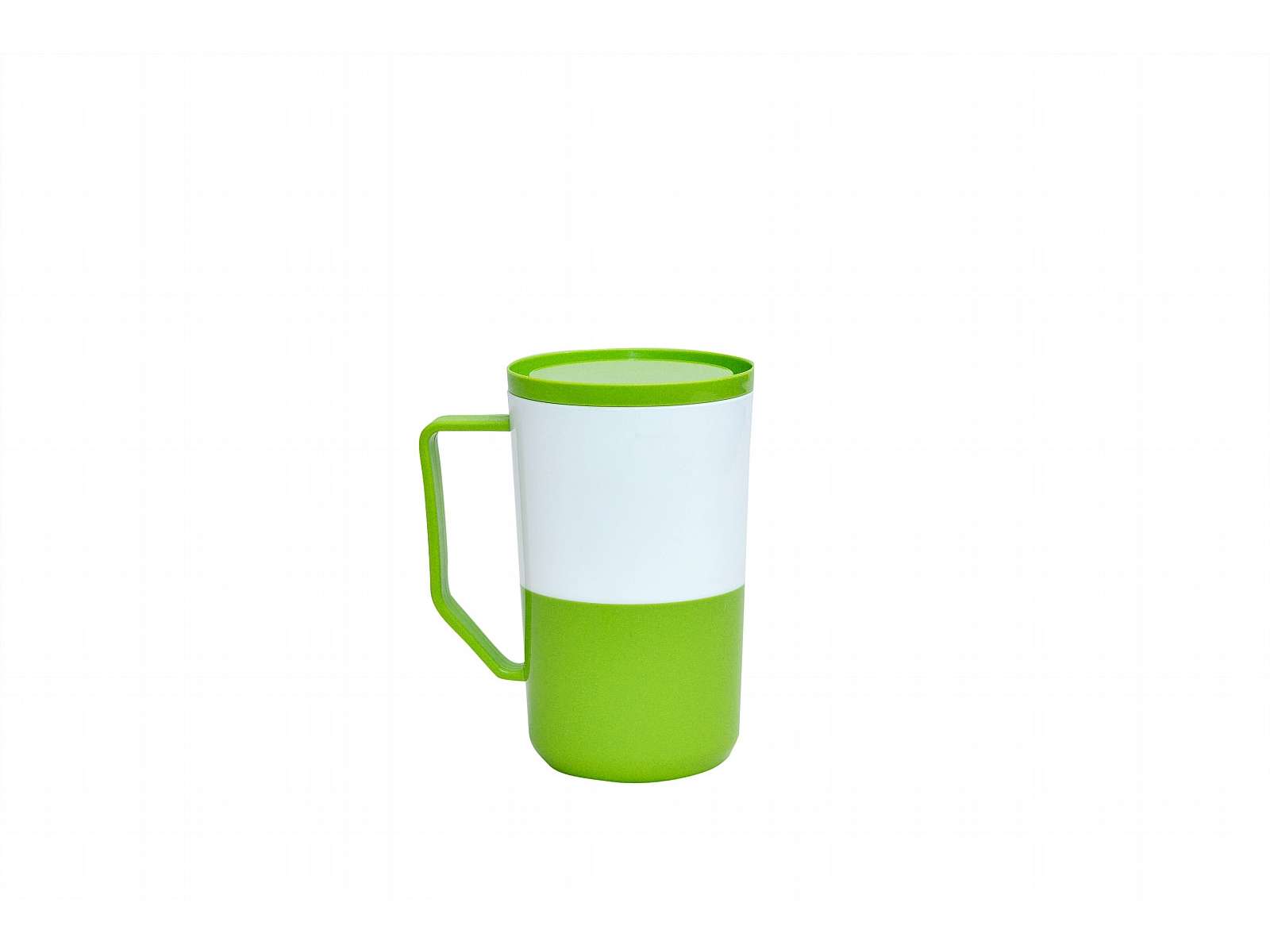 Bicolor Cup with handle and lid
