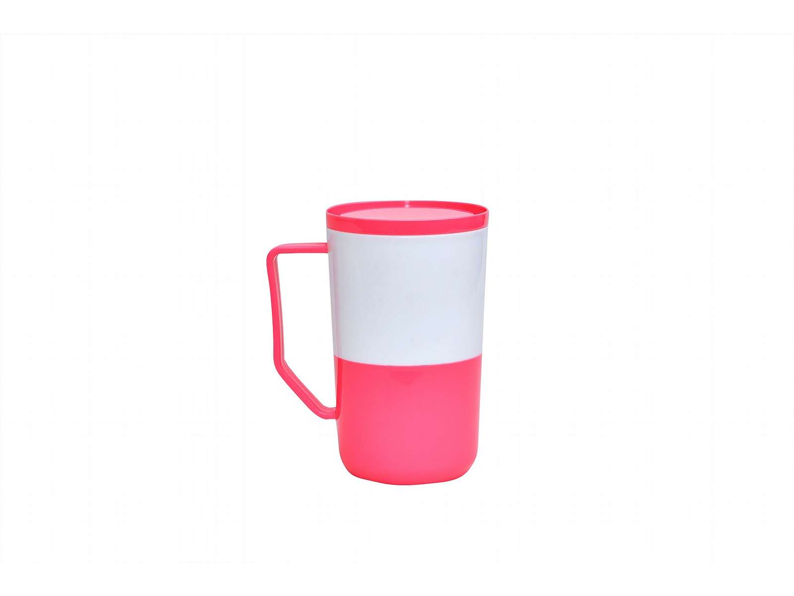 Bicolor Cup with handle and lid